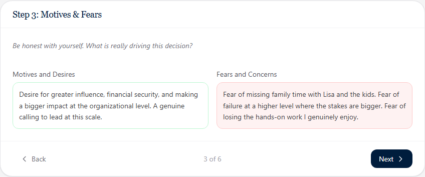 Decision Canvas Step 3: Examine Your Motives